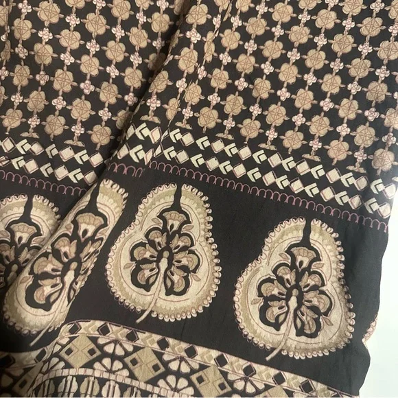 New Anthropology Women Mine Ballon Sleeves Ruffle Size Large Gray Tan Blouse - Picture 7 of 8